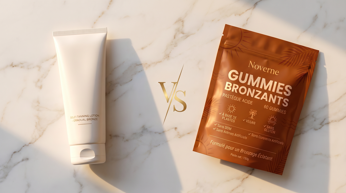 Autobronzant vs compléments bronzants — Noverne Gummies