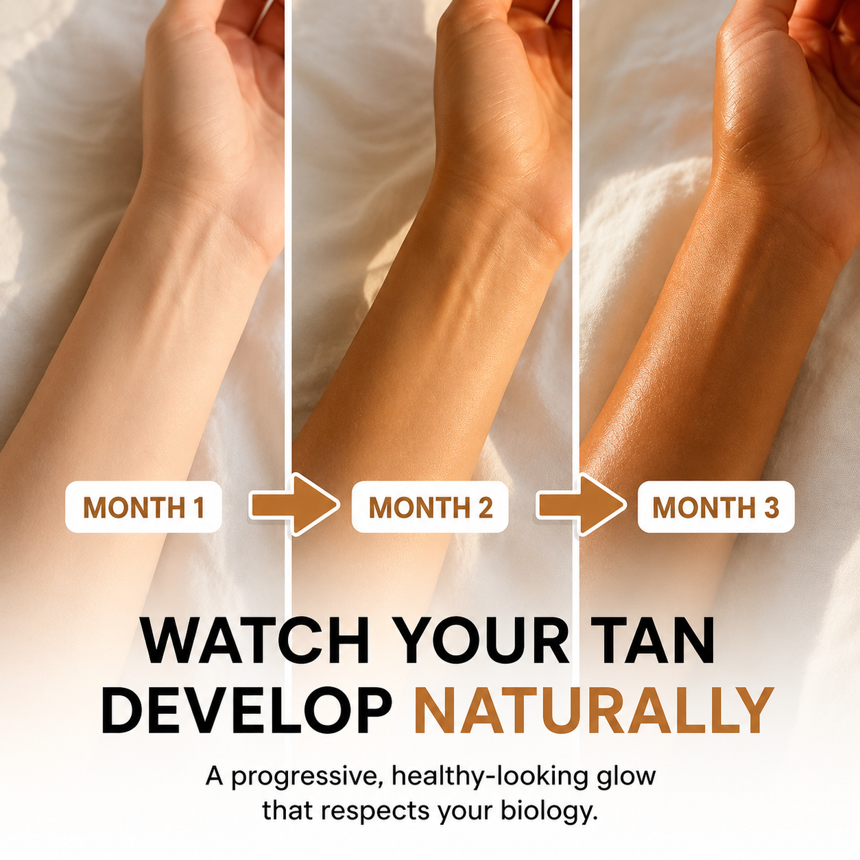 Noverne Self-Tanning Gummies — A natural golden tan in 14 days — no sun, no UV, no danger.